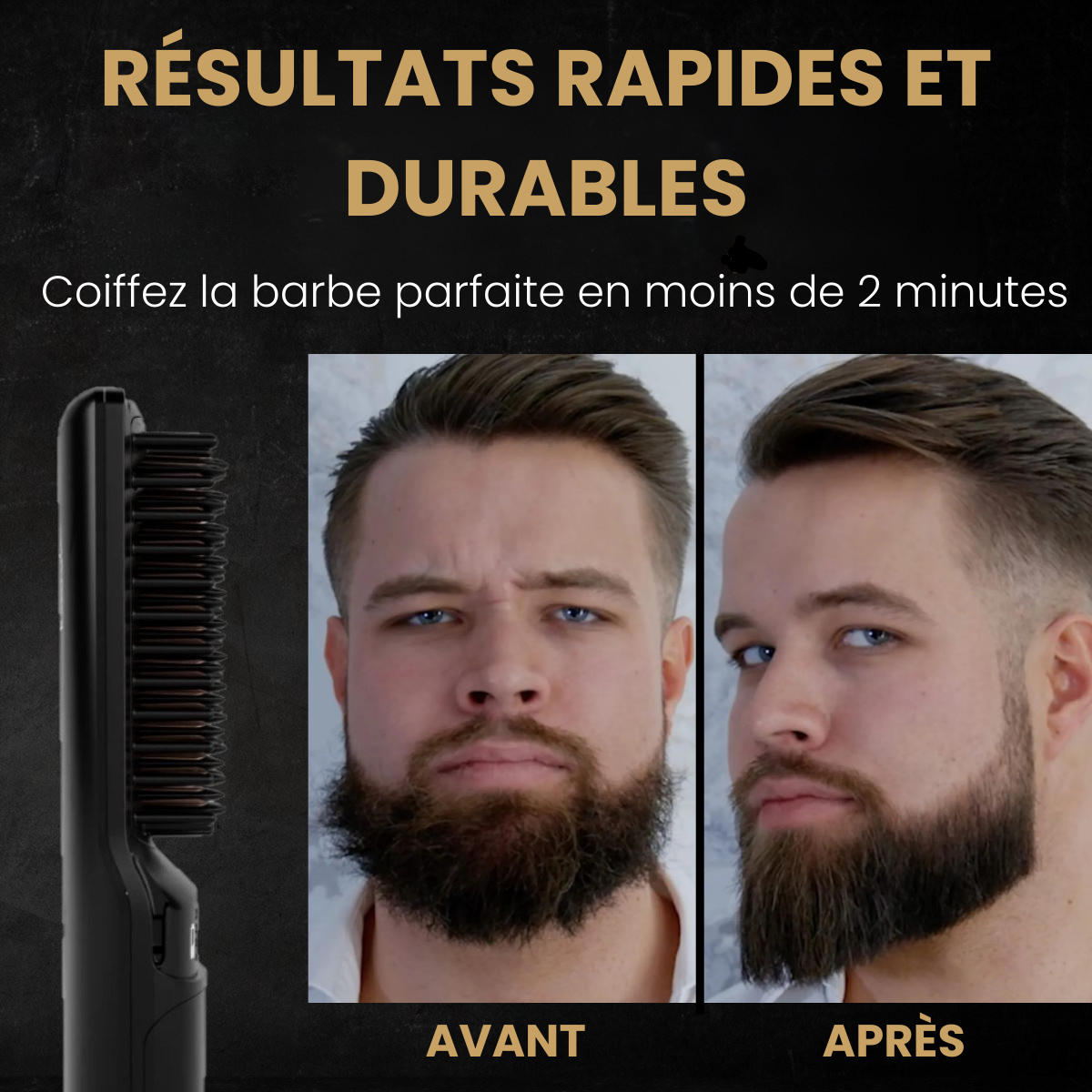 Beardium Pro – lisseur à barbe sans fil noir
